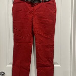 Rafaella Slim Ankle Pants Womens Size 10 Red Low Rise Straight Hip
